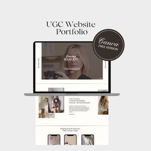 UGC Website Portfolio, Canva Portfolio, Canva Website, UGC Creator, Content Creator Portfolio, Landing Page, Content Creator Kit