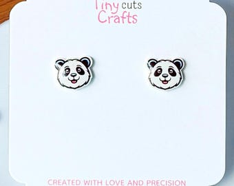 Kawaii Panda Bear Stud Earrings: Acrylic Resin Jewelry
