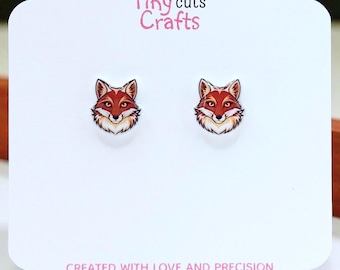 Fox Stud Earrings: Acrylic Woodland Animal Jewelry, Hypoallergenic