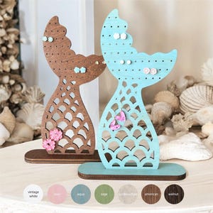 Mermaid Tail Earring Holder: Jewelry Organizer for Studs & Hooks