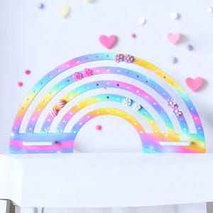 Pastel Rainbow Earring Holder: Nursery Decor, Stud Earring Organizer
