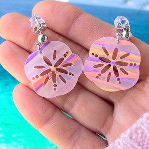 Pastel Sand Dollar Earrings | seaside Earrings | Beach Jewelry | Ocean Earrings | Summer Earrings | Sea Life earrings | Gift for Her