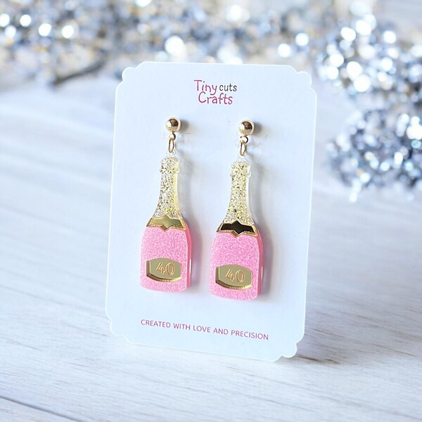 White Celebration Champagne Earrings main image 0