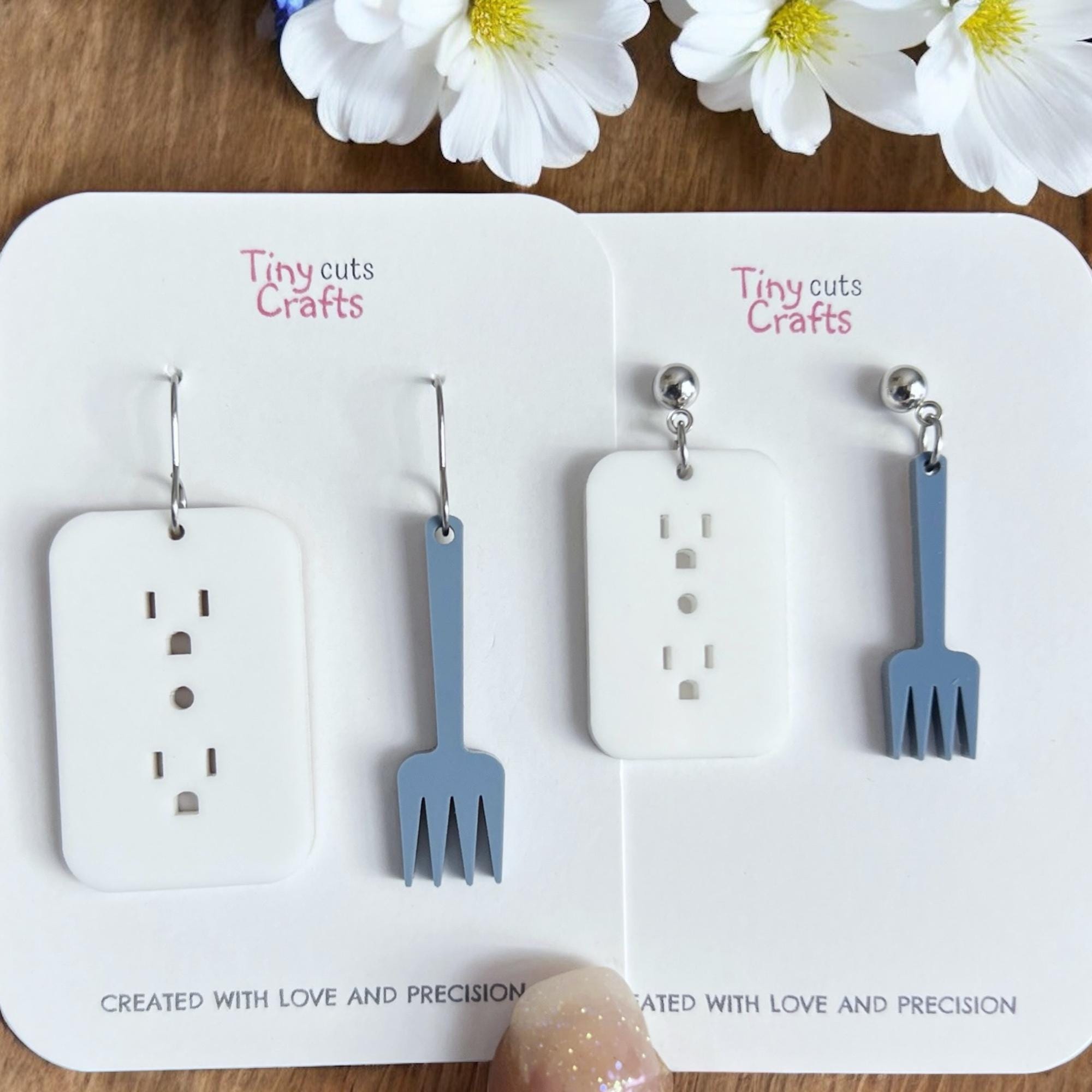 Mismatched Outlet & Fork Earrings | Quirky Jewelry | Novelty Earrings | Fun Gifts for Her | Weird Earrings |  | Cool earrings | Funny gift