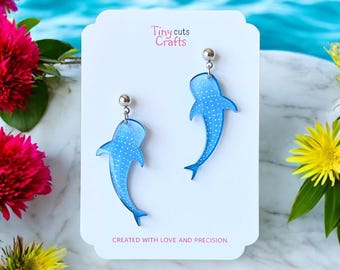 Whale Shark Earrings | Ocean earrings | Marine Life Earrings | Beach Vacation Earrings | Sea Animal Earrings | Coastal Summer Shark Earrings