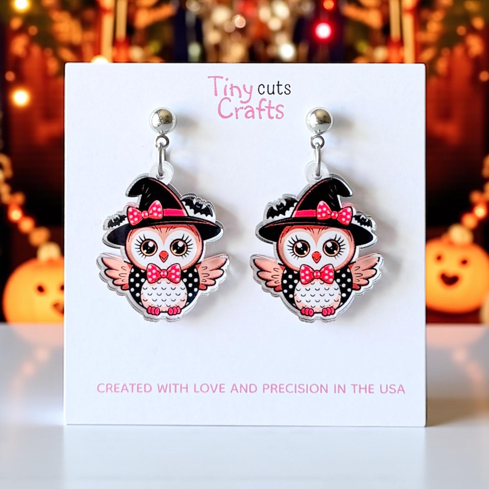 Halloween Owl Earrings | Cute Witch Owl Earrings | Spooky Season Jewelry | Fall Owl Earrings | Hallo