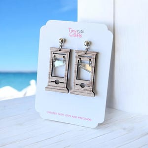 Guillotine Earrings | Gothic Earrings | Horror Dark Humor Earrings | Spooky Accessories | Unique Dangle Earrings | Halloween Jewelry