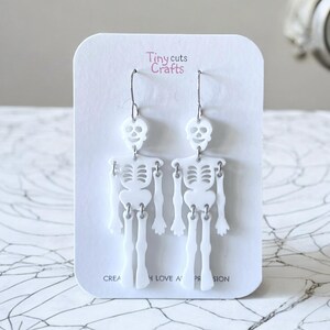 Wiggly Skeleton Earrings: Spooky Halloween Jewelry