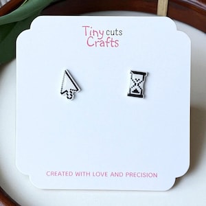 Mismatched arrow Cursor & Hourglass Stud Earrings | Pixel PC Computer Jewelry | Mouse Pointer Nerd Geek Gift | 8-Bit Retro  Stud earrings