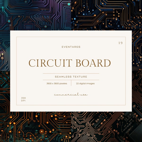 Circuit Board Seamless Texture, Digital Art, Commercial Use scrapbooking or web backgrounds