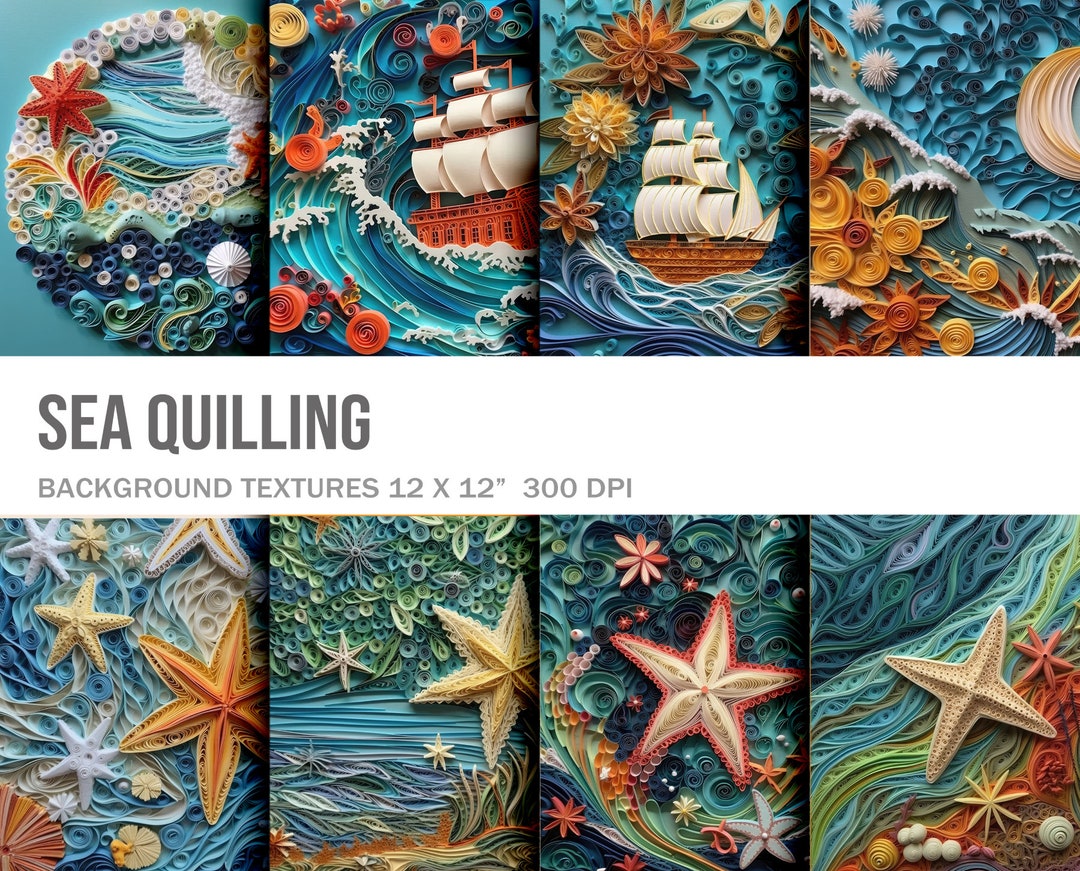 3D Sea Ocean Quilling Printable Scrapbooking Star Fish Paper Etsy