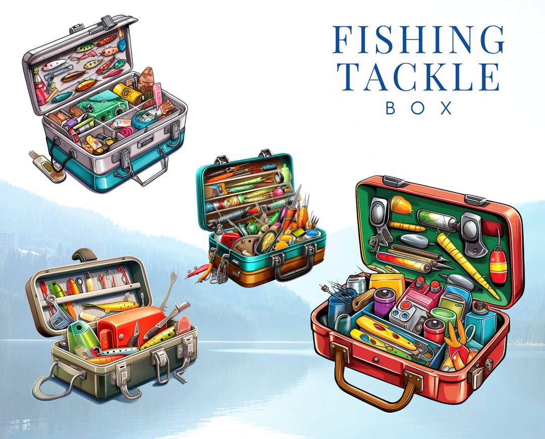 Fishing Tackle Box Clipart Illustration PNG Digital Download Etsy