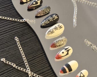 Jujutsu Kaisen Press On Nails | JJK Press On Nails | Sukuna Nails | Nobara Nails | Megumi Nails | Anime Nails