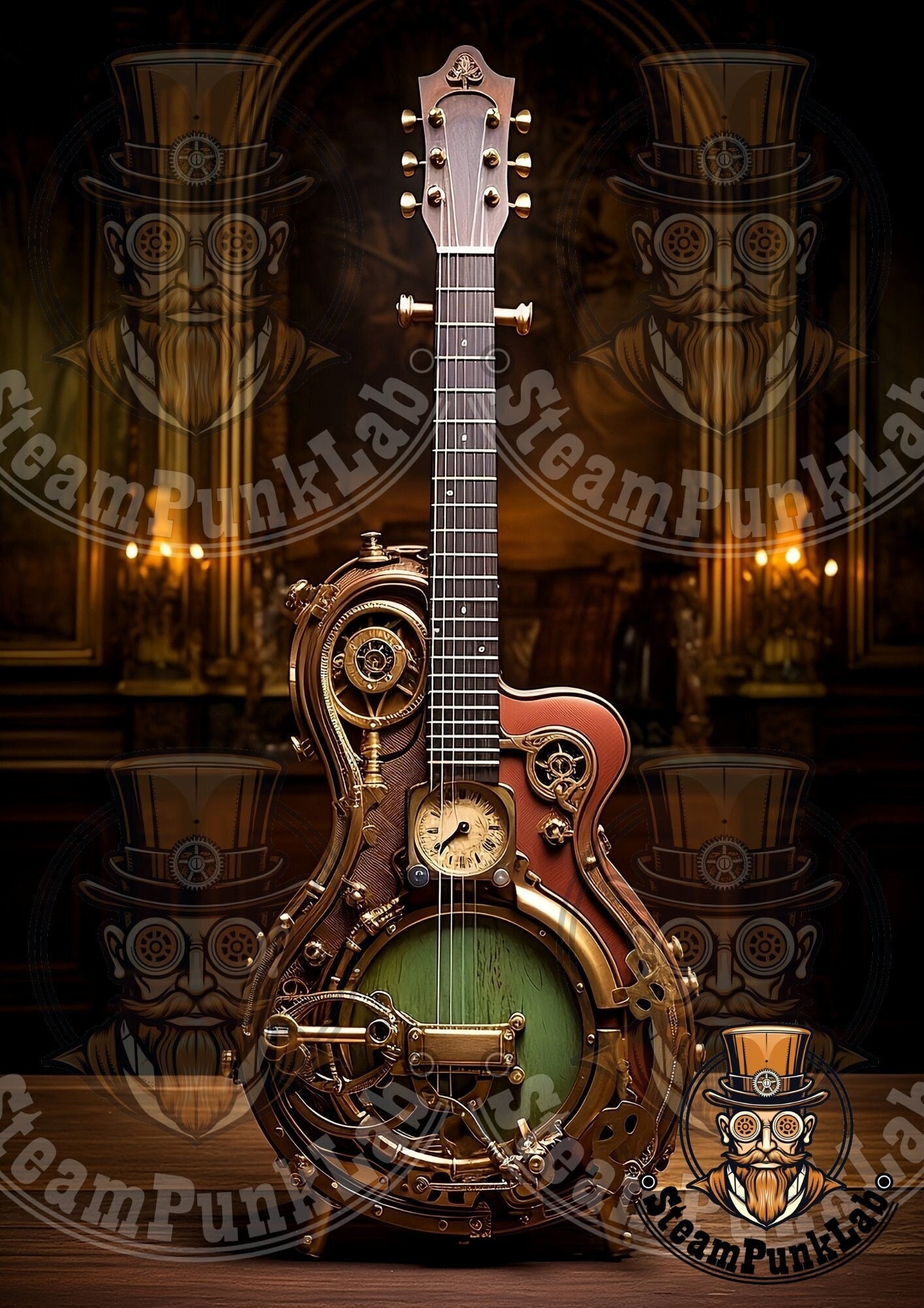 Steampunk Guitar Art: Vintage-inspired Masterpiece