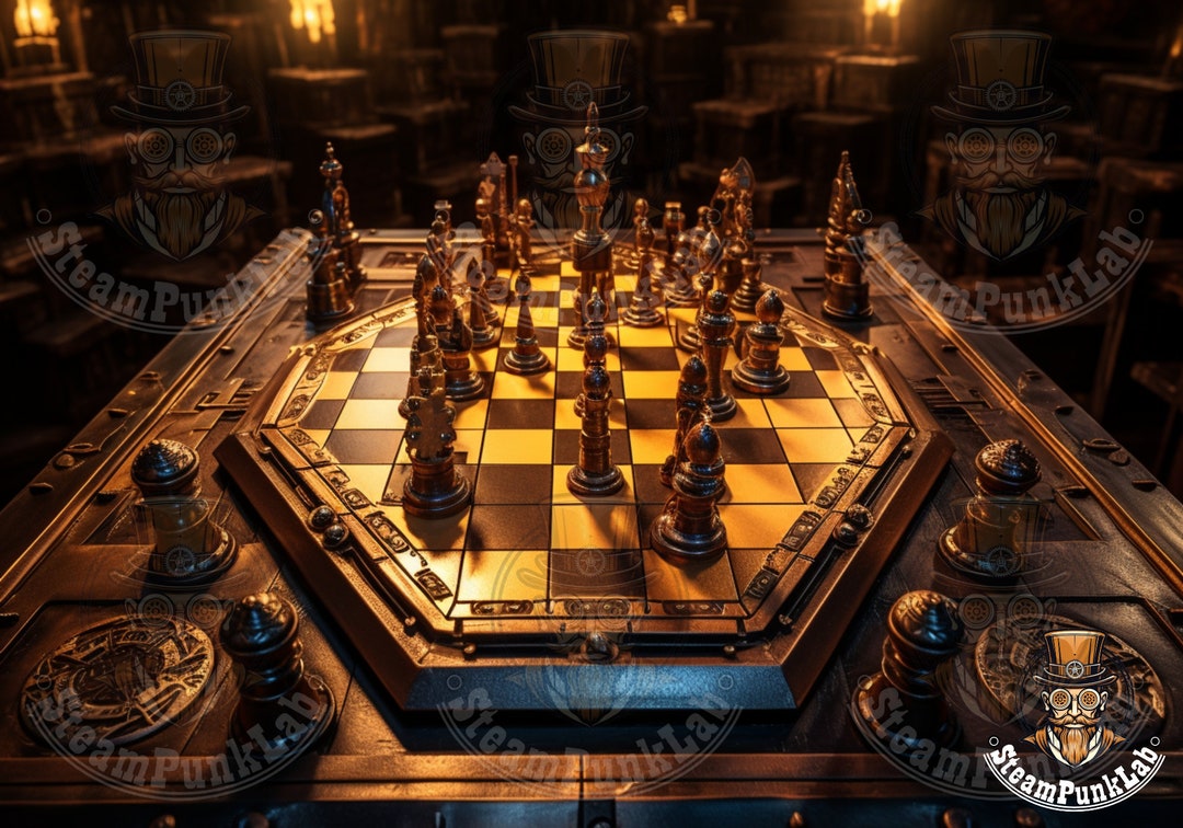 Steampunk Chess Set: A Masterpiece of Mechanical Strategy and