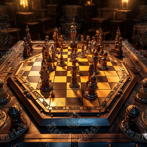 Steampunk Chess Set: A Masterpiece of Mechanical Strategy and Aesthetics