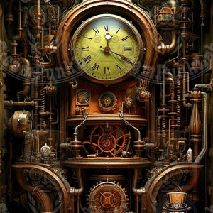 Intricate Steampunk Science and Engineering Materials Artwork