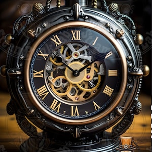 Horloge Steampunk Élégance : Chef-d'œuvre Mécanique Intemporel