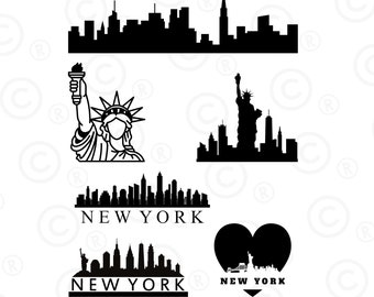 New York svg, Instant Download SVG, JPG, PDF, png, Digital Download, New York Skyline svg, City Skyline svg