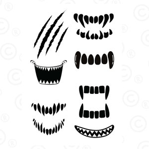 Monstro svg, Download instantâneo SVG, JPG, PDF, png, Download digital, Halloween, Dentes de monstro svg, Boca de monstro svg