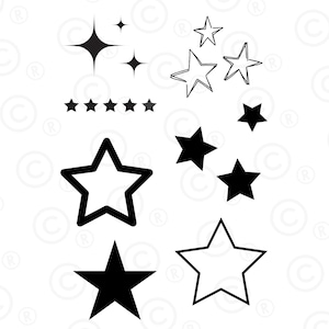 Stars svg, Instant Download SVG, JPG, PDF, png, Digital Download, Star svg, Stars Clipart, Stars Images