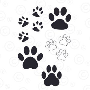 Dog Paw Prints svg, Instant Download SVG, JPG, PDF, png, Digital Download, Animal Prints svg