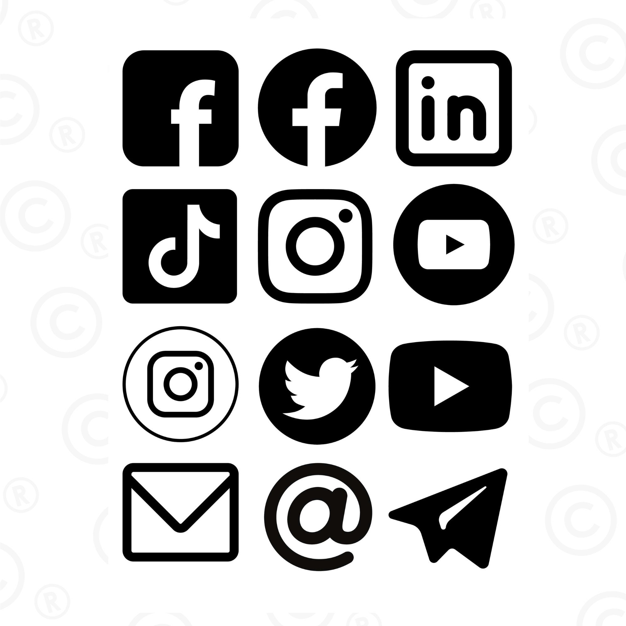 Social Media Logos Svg Instant Download SVG JPG PDF Png Etsy