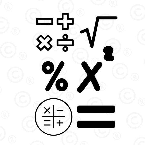 Math Symbols svg, Instant Download SVG, JPG, PDF, png, Digital Download, Mathematic Symbols, Teaching Tools