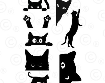 Cats svg, Instant Download SVG, JPG, PDF, png, Digital Download, Cat Silhouette, Cat Images, Cat Pdf images