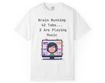 Camiseta divertida para personas neurodivergentes con TDAH y diseño de cerebro en movimiento: