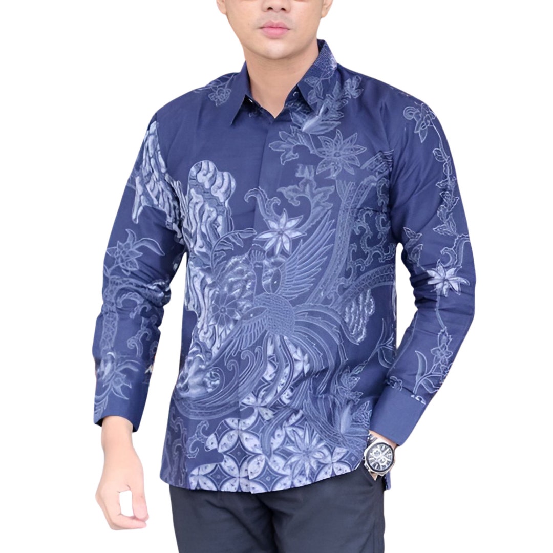 Men s Indonesia Batik Shirt Blue Long Sleeve Unique Pattern Bangga Etsy Men s Indonesia Batik Shirt Blue Long Sleeve Unique Pattern Bangga Etsy