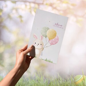 Speelse Paaskaart om te printen – Vouwkaart met Paasgroet – Digitale PDF in 4x6 & 5x7 inch – Direct downloaden