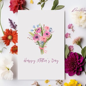 Cartão de Dia das Mães, Minimalista, Feliz Dia das Mães, Cartão Digital, Imprimível, Ideia de Presente para o Dia das Mães, Pessoal, 4x6 e 5x7
