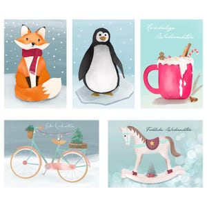 Ensemble de cartes de Noël numériques de 5