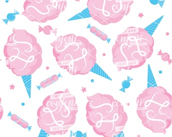 Cotton Candy Seamless File, Seamless Pattern, Seamless pattern for girls, Seamless Pattern PNG, Cotton Candy, Carnival, Just Add Confetti