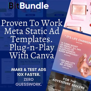 1000+ Viral Facebook Ad Templates + Canva Checklist | Static Ads Pack for Dropshipping & Ecom