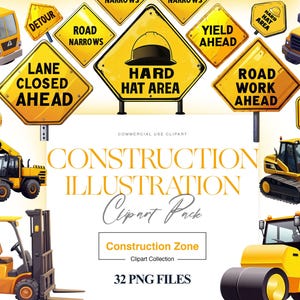 Construction Clipart, Heavy Vehicles, Bulldozer Clipart, Dump Truck, Construction Sign, No Entry, Stop Sign
