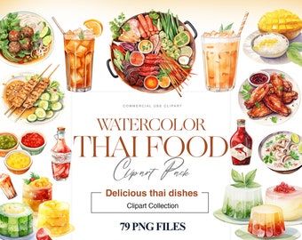 Thai Food Clipart, Pad Thai, Food Clipart, Curry, Asian Food, Rice Clipart, Thai Food Art, Fast Food Clipart