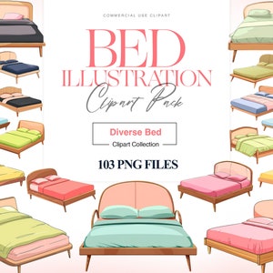 Bed Clipart, Kids Bedroom, Pillow Clipart, Bed Sheets Change, Kids Bed Clipart, Bedroom, Nursery Furniture