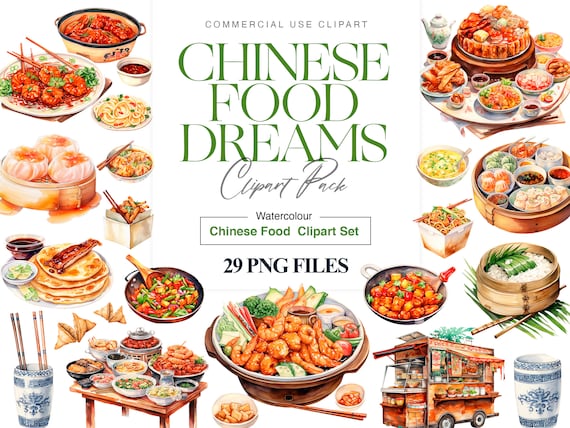 Watercolor Chinese Food Clipart, Asian Cuisine, Cup Noodles, Fried Rice, Dumpling, Breakfast, Fast Food PNG