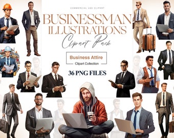 Businessman Clipart, Boss, Man Clipart, Business People, Handsome Man, Gentleman Clipart, Male Fashion PNG