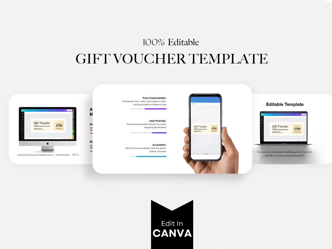 Gift Certificate Template, Printable, Voucher Template, Blank Gift ...