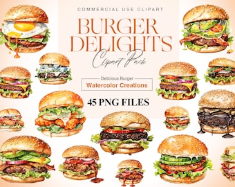 水彩バーガー クリップアート、チーズバーガー、ハンバーガー、バーベキュー パーティー、アメリカ料理、ピクニック、ファーストフード PNG