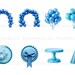 Blue Birthday Clipart, Boys Birthday, Party Clipart, Celebration, Happy ...