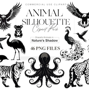 Clipart sagoma animale, giraffa, gatto, sagoma di uccelli, elefante, arte della parete del bosco, vita marina, sagoma