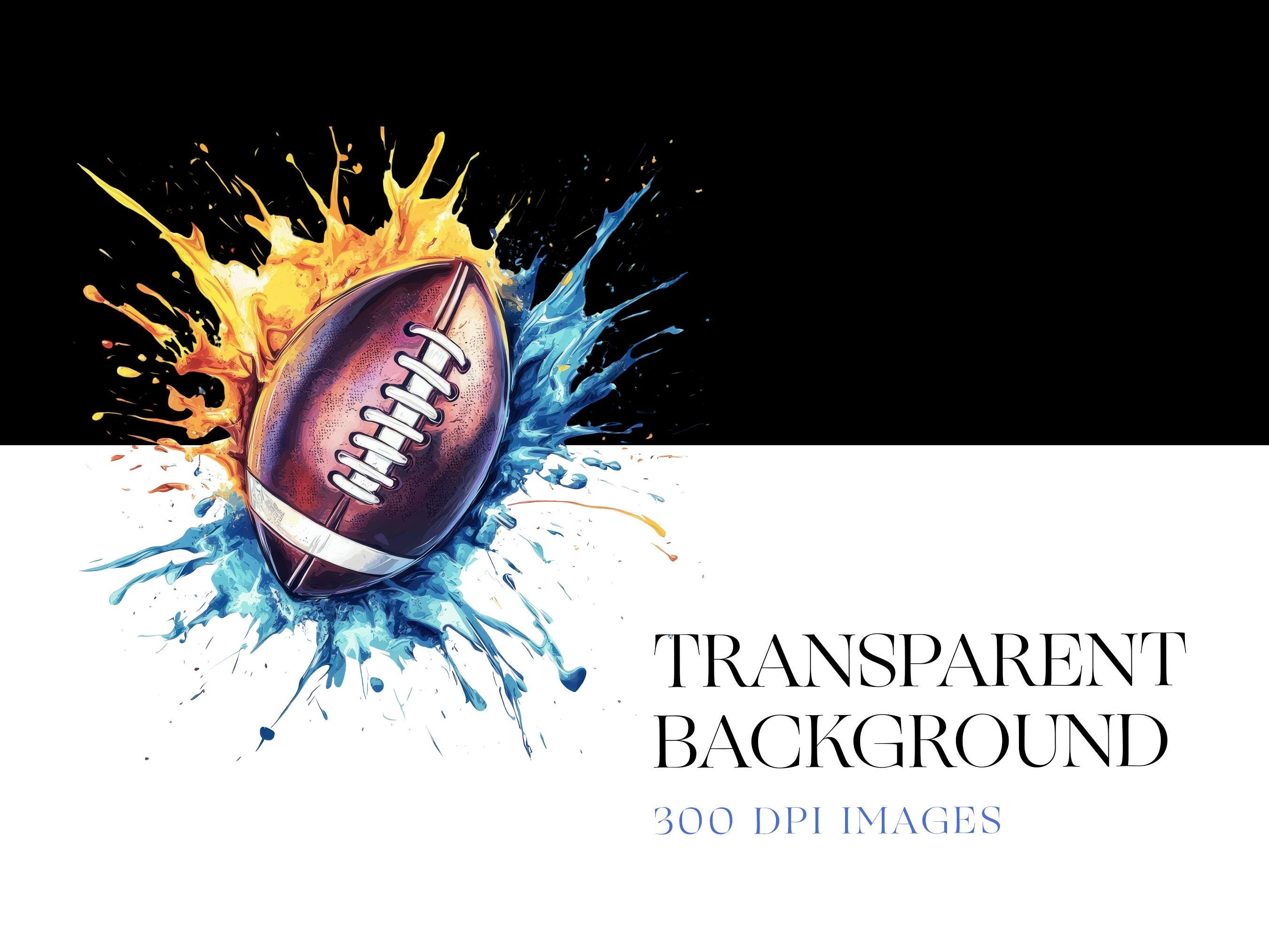 American Football Clipart, Paint Splash, Watercolor Football Clipart ...