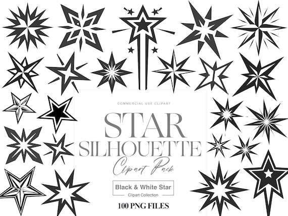 Sterne Silhouette Clipart, Krippe Stern, Weihnachtsstern, Festliche Stern  PNG, Sparkle Silhouette, Stern Vinyl-Schnitt - Etsy.de