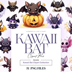 Kawaii Bat Clipart, Baby Bat, Uroczy Halloween Bat, Kawaii Chibi Bat, Nie straszny Halloween, Wampirzy Bat Uroczy