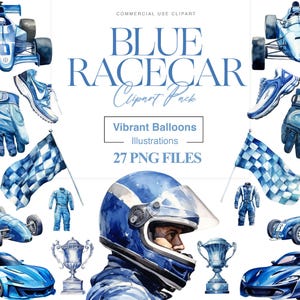 Blauwe racewagen clipart, vintage auto, racer png, sportwagen, race-clipart, kleine racer, raceauto verjaardag