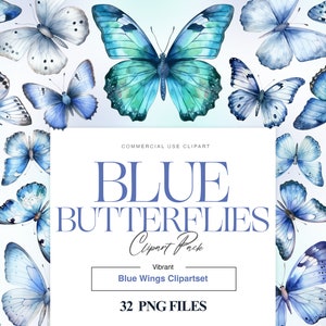 Clipart farfalla blu, Morpho blu gigante, PNG farfalla, farfalle blu settentrionali, farfalla acquerello PNG